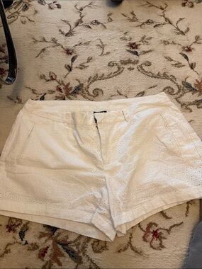 White Eyelet Cotton Women's Shorts